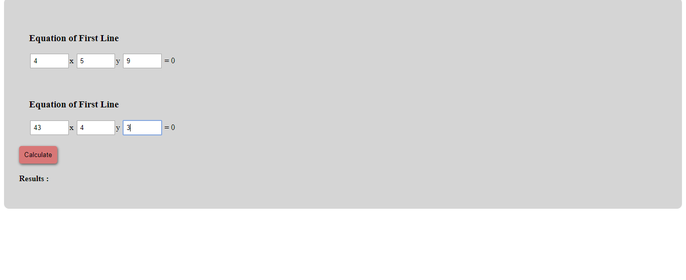Equation Of Bisector Finder